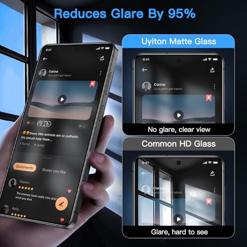 Image of Uyiton for Samsung Galaxy S26 Plus Matte Privacy Screen Protector - 2 Pack | Anti-Spy, Anti‑Glare & Anti‑Fingerprint, Fingerprint Unlock, 9H+ Hardness, Scratch-Resistant, Bubble-Free, Easy Install