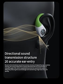 Open Ear Headphones Wireless Bluetooth 5.3 Wireless Sports Earbuds with Earhooks,ENC Call Noise Cancellation Waterproof 14.2mm Titanium Film Speaker for Sports,Driving,Office,Black