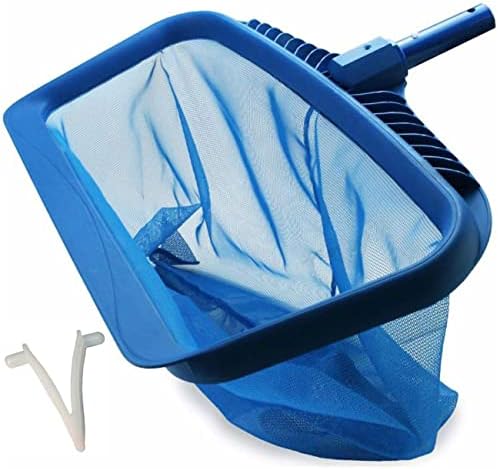 Upgraded Pool Skimmer Net, Heavy Duty Leaf Rake for Cleaning Swimming Pool & Pond, Fine Mesh Deep Bag Catcher with Strong Plastic Frame