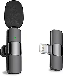MAYBESTA — minimicrofone sem fio 2 em 1 para iPhone, iPad, celular Android com Bluetooth para gravação de vídeo, USB-C, para YouTube, Tiktok, podcasts, vlogs