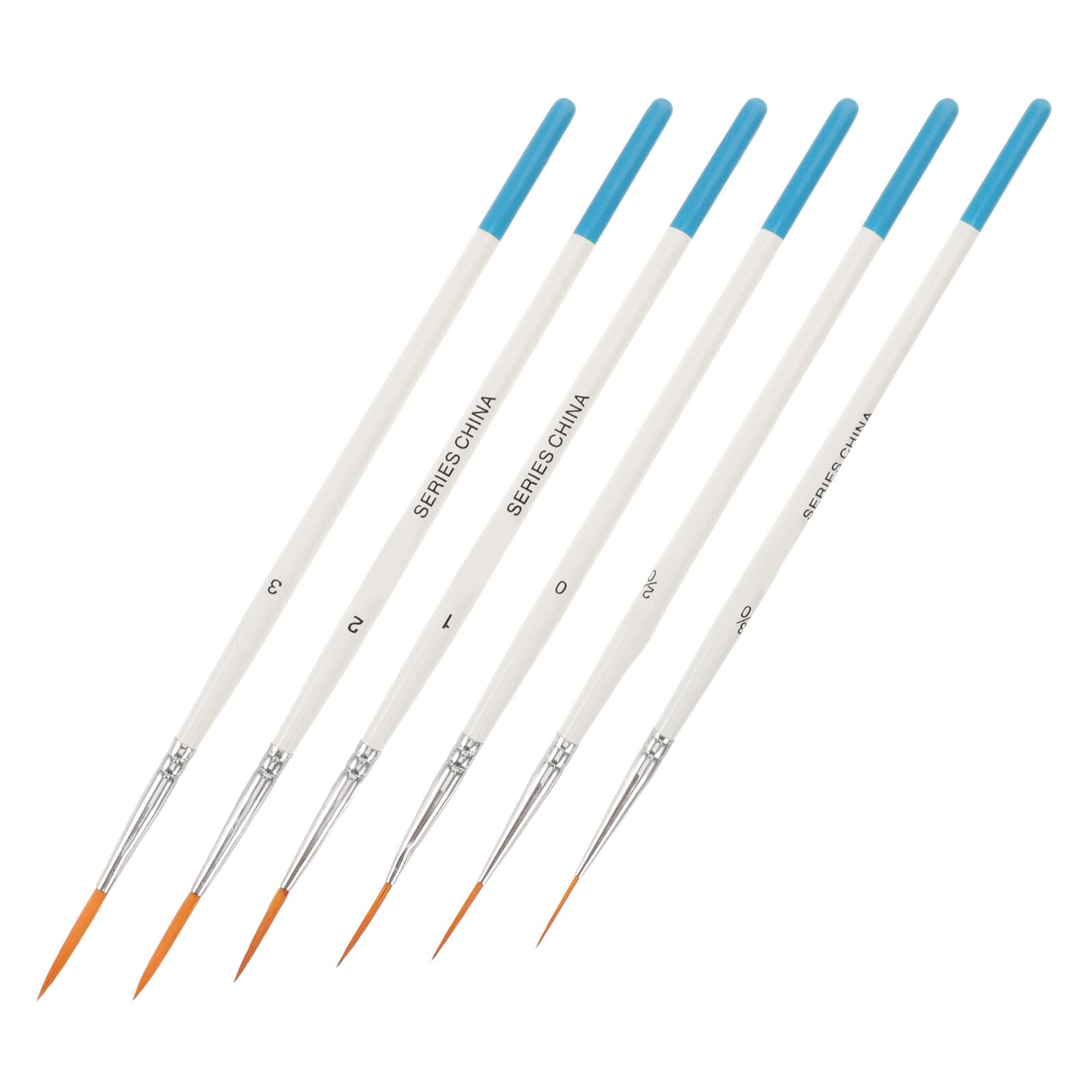 Lot de 6 set de Pinceaux en Nylon à Pointe Ultra Fine pour Aquarelle et Peinture à L'Huile Mini Pinceaux de Précision Bleus pour Traits Fins Détails de Bande Dessinée et