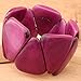 Chunky Bright Purple Stretch Bracelet made of Tagua Nut, Artisan Handmade Fair Trade Jewelry