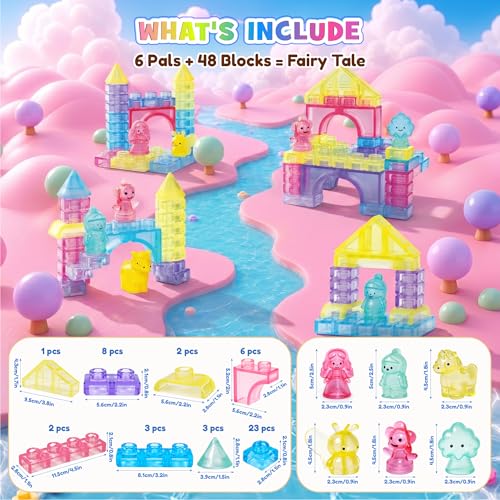 Image of JOY SPOT! 54 PCS Soft Building Blocks for Toddlers, Sensory Squishy Blocks | Preschool Educational Creative Play, Montessori Squeezable, Stretchable Early Learning Construction Playset, Puzzle Blocks