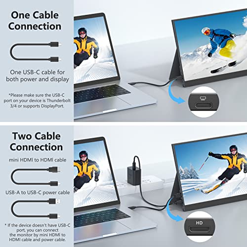 Image of ForHelp 17.3 inch Portable Monitor 1080P FHD 144Hz Narrow Edge Laptop Monitor USB C HDMI Gaming Computer IPS HDR Screen, Travel Monitor for PC Mac Phone Xbox PS5 Switch Laptop w /Smart Cover & Speakers