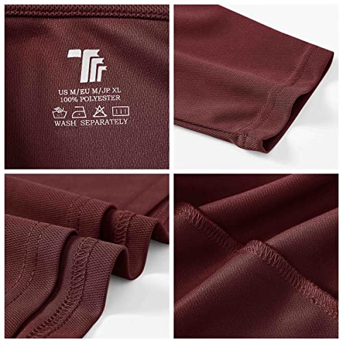 Rdruko Mens Long Sleeve Polo Shirts Smart Casual Golf Tops Breathable Wicking Quick Dry Polyester Work T Shirts with Pocket Wine Red XXL - Image 7