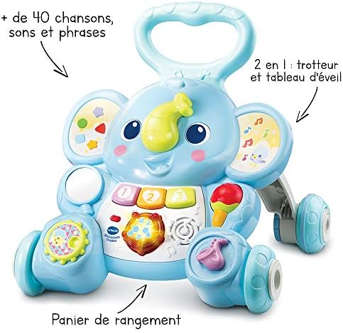 Vtech Elephanteau Trottino Trotteur Interactif Pour Apprendre A Marcher Jouet 9 36 Mois Version Fr Amazon Fr Jeux Et Jouets