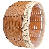LIOOBO Dekorativer Geflochtener Pflanzkorb aus Natürlichem Rattan mit Exquisiter Handwerkskunst Brauner Blumenkorb für Garten und Innenbereich zur Aufbewahrung Frischer Pflanzen