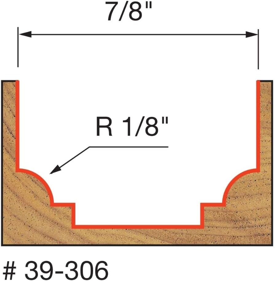 Freud Classical Beading Router Bit with Perma-Shield Coating for Maximum Precision - Ideal for Trim & Molding, 1/8" Radius, 1/4" Shank, 2 Cutters - 39-306