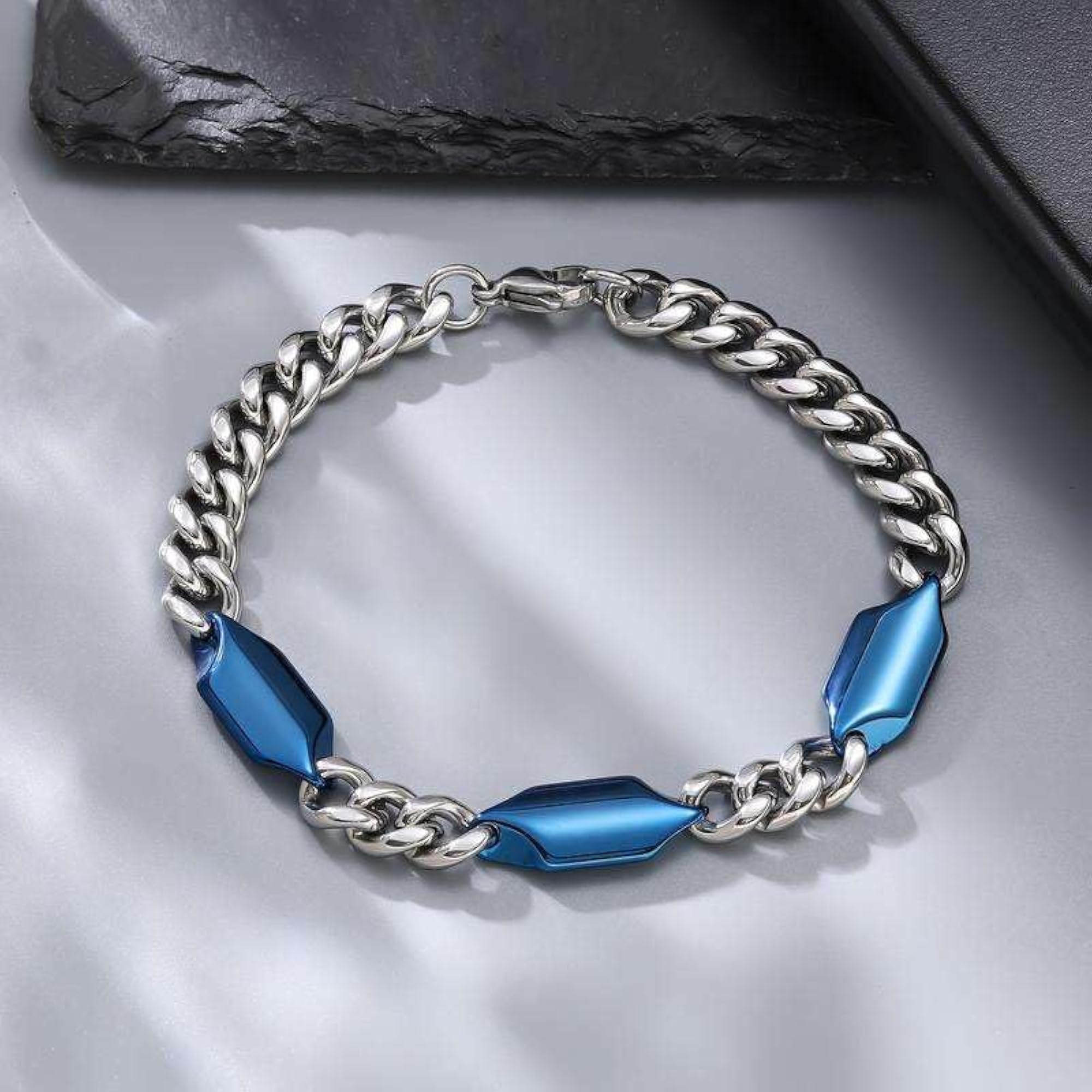Azure Apex Link Bracelet for Men, Stylish Hand Band Gift