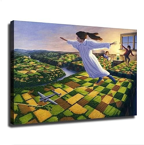 VAKUUM Bedtime Aviation Rob Gonsalves - Póster de pintura en lienzo, arte de pared, impresión de imagen HD, arte moderno, oficina, sala de estar,
