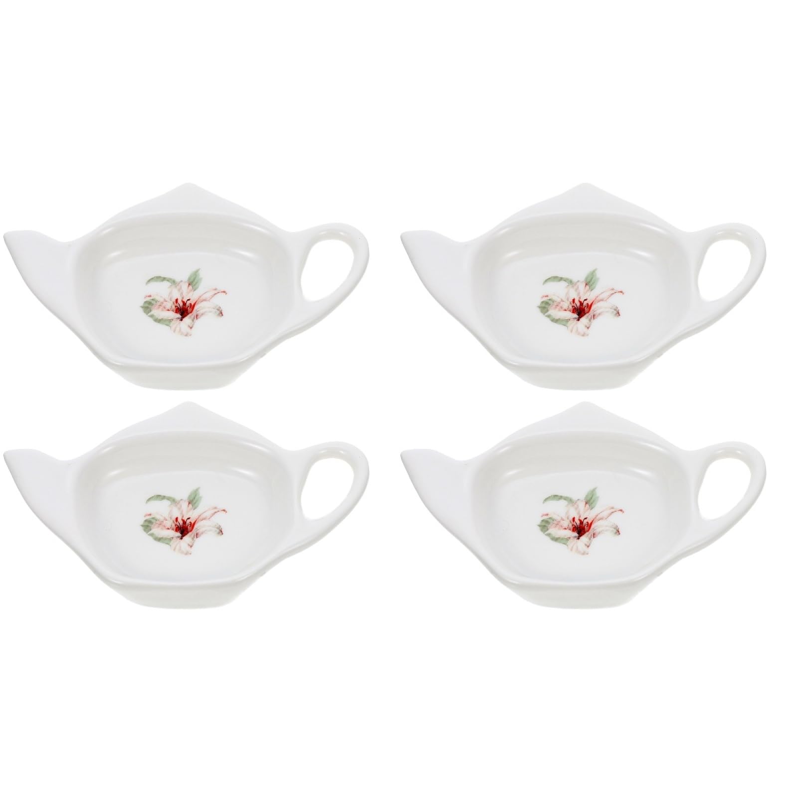 Dessous de verre en céramique blanche pour sachet de thé DOITOOL x4