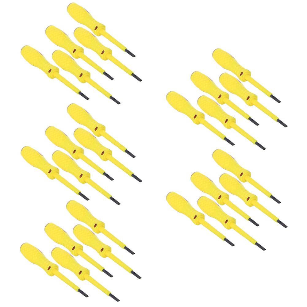 Jutagoss 25pcs Circuit Tester 100-500V Voltage Tester Pen Screwdriver Electric Test Detector Slotted Screwdriver Test Pen