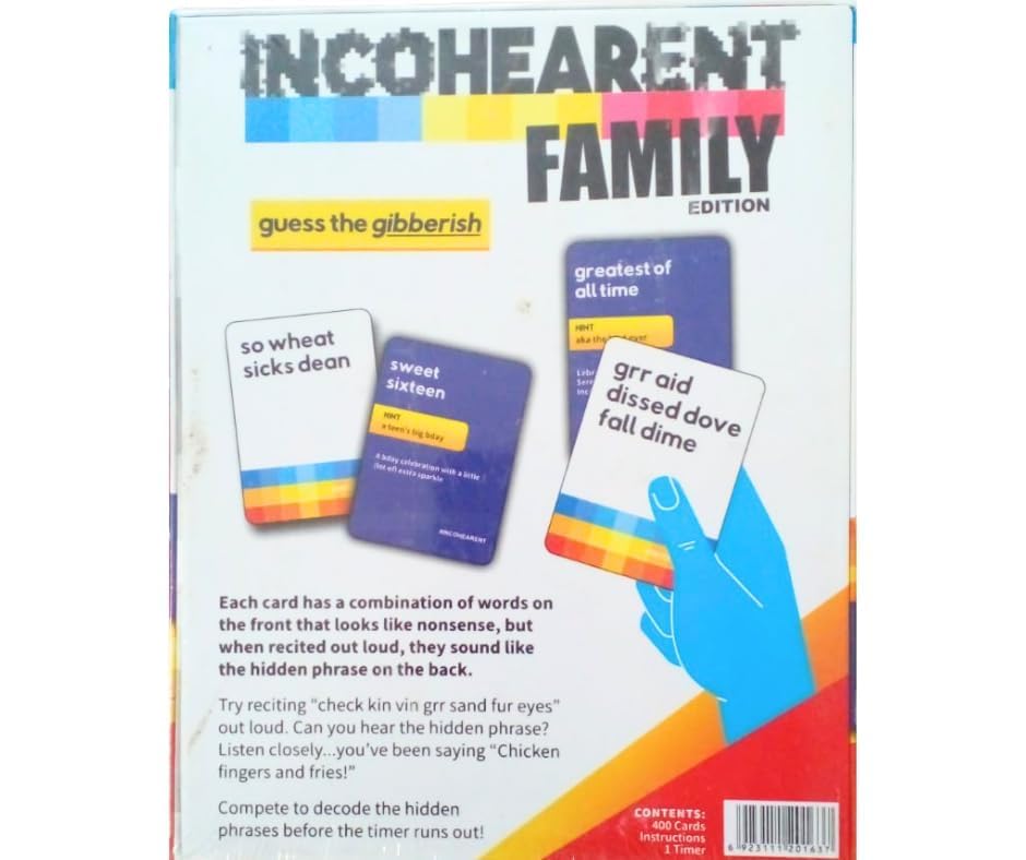 Image of Awestuffs Incohearent Family Edition Card Game - The Family Game Where You Compete to Guess, Party Game (Ages: 12 Years & Up; Players: 2+)