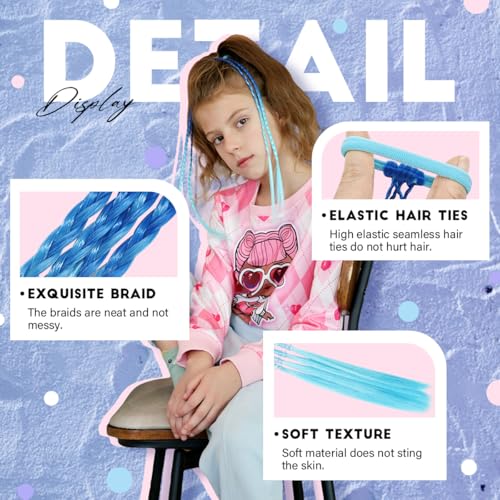 Dreamlover Braiding Hair for Girls, Hair Braids for Kids, Childrens Hair Accessories for Christmas Gifts, 12 Pieces - Image 2