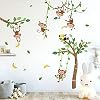 Runtoo Muursticker jungle muursticker aap boom bosdieren muursticker kinderkamer babykamer