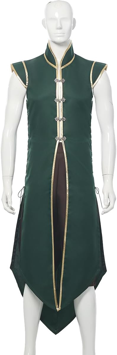 Men’s Medieval Viking Long Vest Renaissance Sleeveless Tunic Tabard Knight Cosplay Costume - Image 2