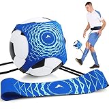 GIEMIT Fußballtrainer Solo Fußballtraining Kinder Solo Fussball Kick Trainer mit Verstellbarem Taillengürtel für Kinder Anfänger Kick Off Trainer (Blau-Blau-Infinite)