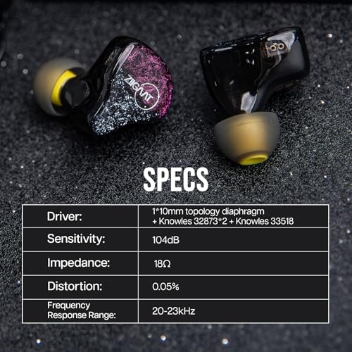 Image of Linsoul ZiiGaat Odyssey in-Ear Monitor, 1DD+3BA Hybrid IEM Earphone, Wired Gaming Earbuds + Kiwi Ears Allegro Mini Portable IEM DAC