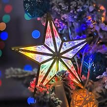 Christmas Tree Topper Star, Christmas Ornaments Waterproof Soft Lighting Battery Powered, Christmas Tree Star Glowing Light Multicolor-B B