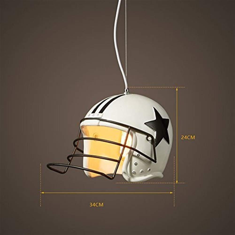 Lustre en résine de casque suspension E27 blanche pour bistrot