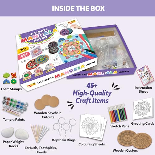 Image of Little Berry Mandala Madhubani Painting Kit | Ultimate Mandala Art Kit for Adults | All-Inclusive Art and Craft Kit for Girls | Create 20+ Projects | Gifts for Girls Age 10-12