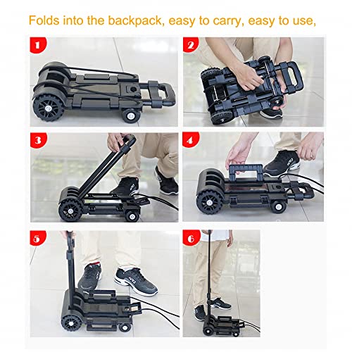 Folding Hand Truck,Portable Folding Luggage Cart Collapsible Dolly With 4 Wheels,180Lbs Lightweight Hand Truck Dolly Foldable With Adjustable Handle,For Office Moving Travel Shopping #TOP3