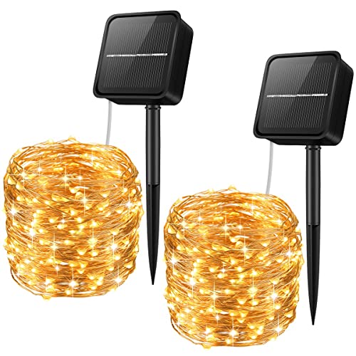 Criacr Solar Lights Outdoor, (100 LED, 2 Modes)...