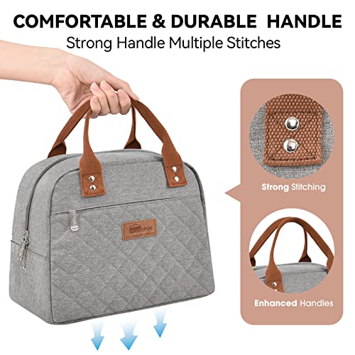 Homespon Lunch Bag Women Lunch Box For Women Men Insulated Lunch Tote With Front Pocket Lunchbox Container Cooler Bag For Work Picnic (Grey) #TOP2