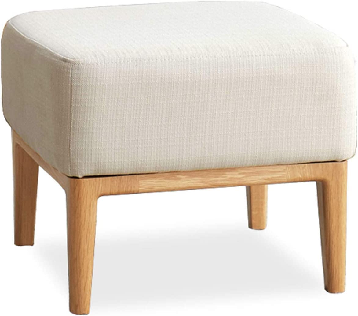 Tabouret à Langer rembourré et carré en bois massif pour salon sans aucun montage
