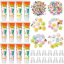 Lineshading 12 Set DIY Phone Case Kit Whipped Cream Glue Kit Include 12 Simulation Cream Glue 15ml with Nozzle 2 Pack Theme Decorations 2 Pack Decorating Accessories for Craft Birthday Gift Lovely