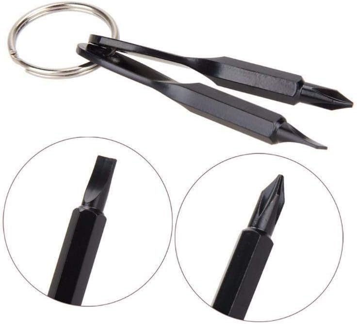 10 Sets Portable Every Day Carry Keys Ring Cross and Slot Type Screwdriver Set Snowflakes Bottle Opener Bicycle Bike Repair Tool Men's Socks Key Multifunction Key Chain Stainless Keychain