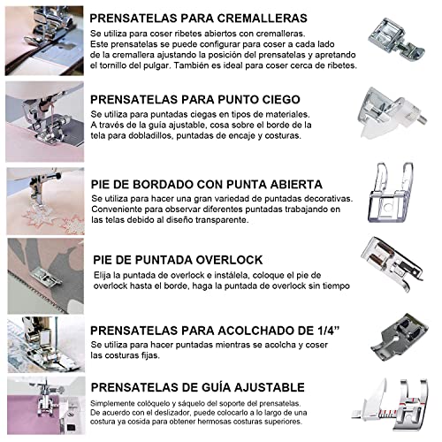 La Mejor Selección de Piezas y accesorios para máquinas de coser los mejores 10. 6 Piezas y accesorios para máquinas de coser marca Veool (3)