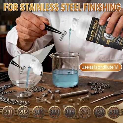 Kit Concentrado para Oxidación Negra en Acero Inoxidable 1 Quart miniatura 2