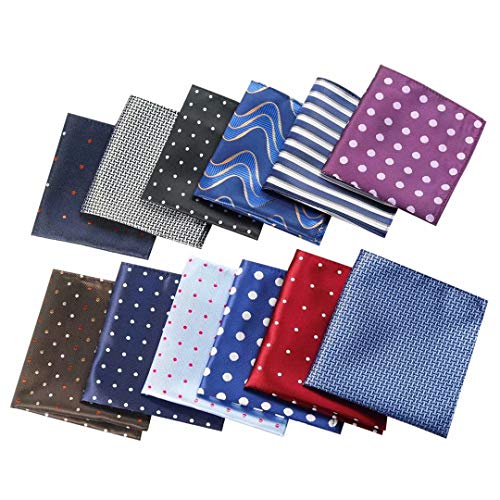 Jeatonge Pocket Square For Men Assorted 12 Pack (Style 03)