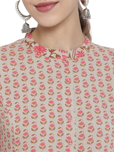 Image of Yash Gallery Women's Viscose Rayon Relaxed Fit Anarkali Floral Kurta