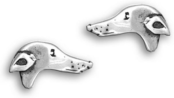Sterling Silver Greyhound Stud Earrings - Greyhound Jewelry for Women - Italian Greyhound Earrings