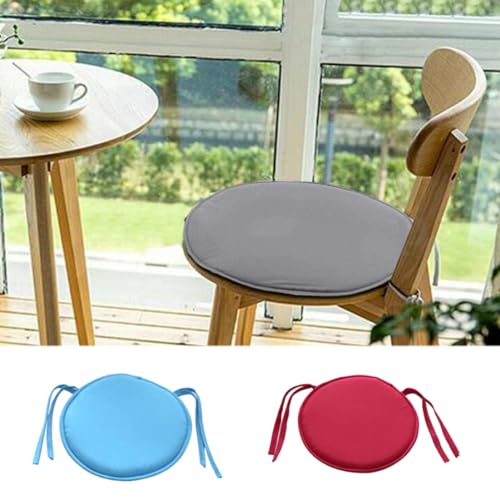 Cojines para sillas con lazos de sujeción estables, almohadillas redondas rojas 6