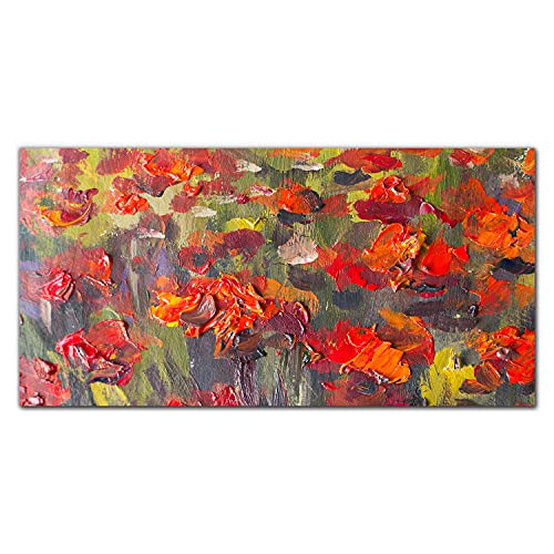 Tableau en verre acrylique 100x50 cm avec impression de fleurs de maki pour salon