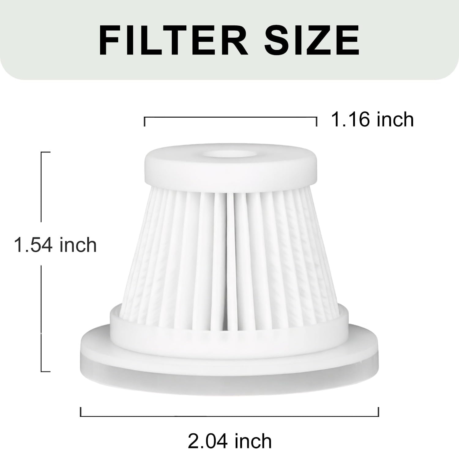 4-Pack Replacement Washable and Reusable Vacuum Filter Compatible with Voice-tank VAC103 and VNOST V9 Pro Cordless Handheld Car Vacuum Cleaner