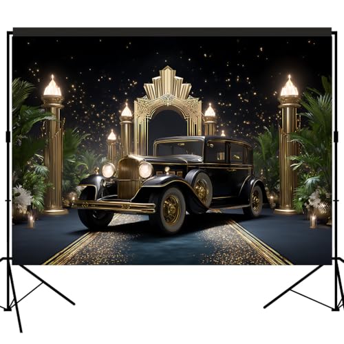 20s Gatsby Gangster Car Backdrop Photography Background 7x5ft Studio Photo Booth Props
