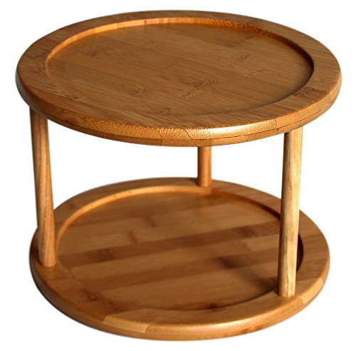 ESK Collection Bamboo 10 Inch Turntable, 2-Tier ESK Collection Bamboo 10 Inch Turntable, 2-Tier
