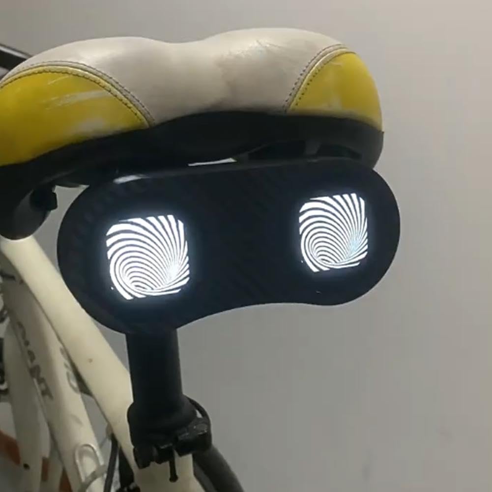 Luz trasera de la bicicleta de los ojos del demonio, luces traseras de la bicicleta de los ojos programables impermeables, luz trasera de la bicicleta de los ojos del diablo recargable USB inteligente
