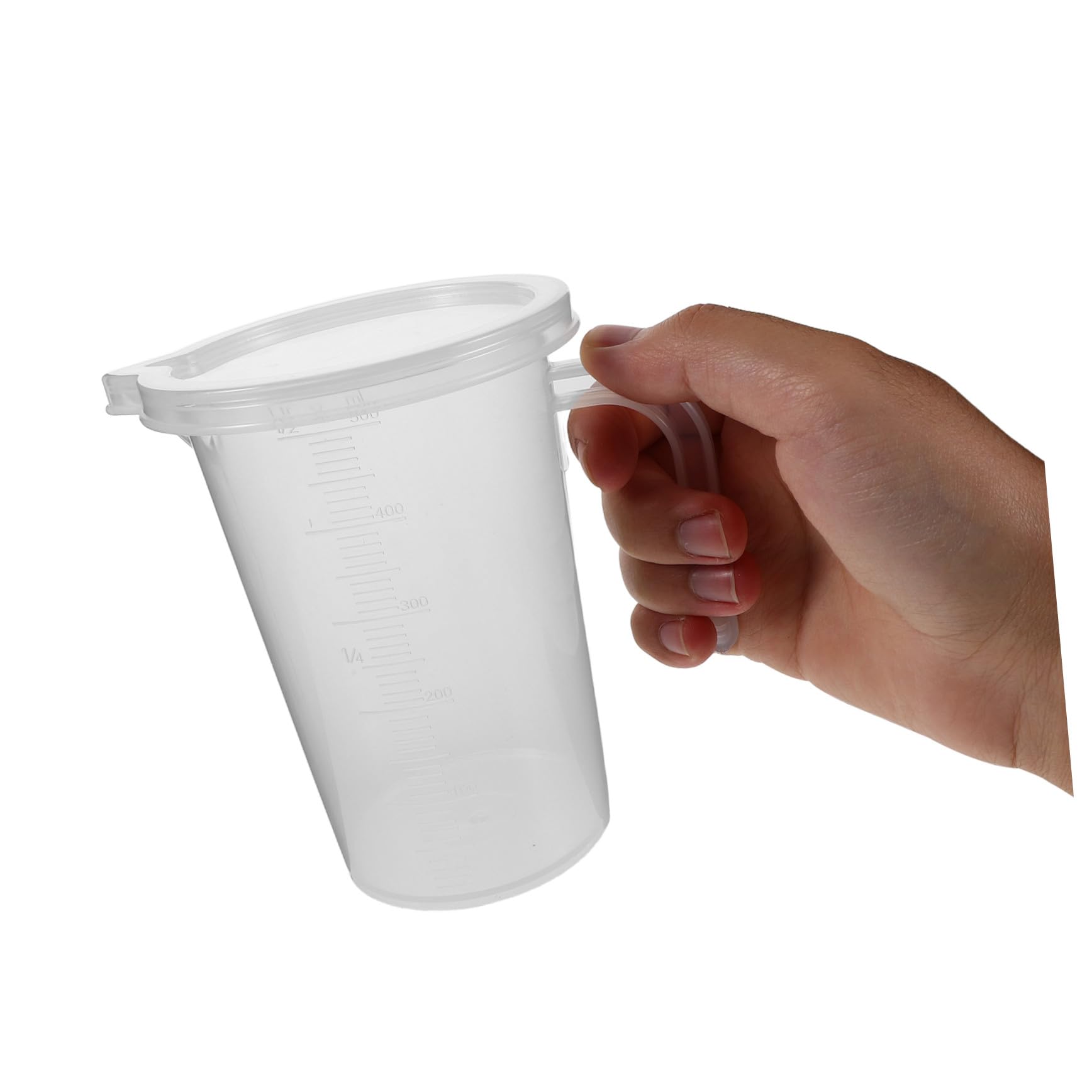 6 Pezzi Misurini Graduati in Plastica con Manico e Bicchieri Trasparenti per Misurazione Precisa Liquidi in Cucina e Uso