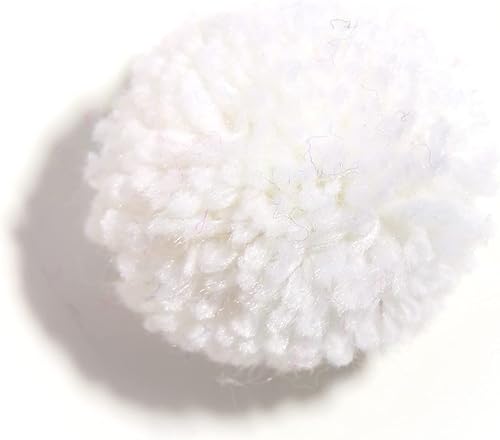 20 pompones grandes de hilo blanco hechos a pedido, bolas de hilo acrílico para sombreros o decoraciones de fiesta, pompones para manualidades