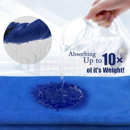 Image of H HANUMANT ENTERPRISE 3 PCS Premium Microfiber Towels for Cars Wash Drying 800GSM Thick Plush Cleaning Cloth Auto Detailing Super Absorbent for Interior & Exterior Lint Free, Streak Free, 40X40 cm