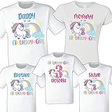 Unicorn Family Birthday Girl T Shirts Unicorn Party Family Birthday Son Dad Sister Mom Reunion Birthday Custom Personalized Rainbow Colors Stars cute