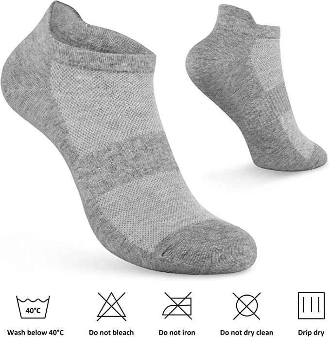 Image of brookhaus Women Low Cut No Show Running Socks 6 Pairs - Cushioned Arch Support, Moisture Wicking Athletic Ankle Socks