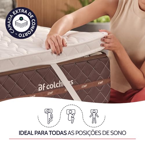 Pillow Top Casal De Espuma D33 Alta Durabilidade Conforto Firme 138x188x5cm - BF Colchões