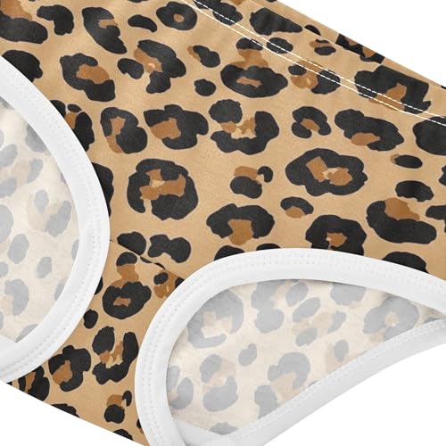Classic Leopard Spots Brown Tan Toddlers Underwear Floral 2t Cotton Cute Panties Girl Fancy Briefs Kids Undies4