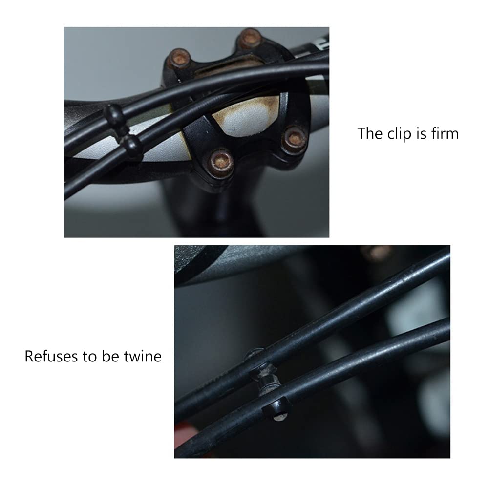 Zaky 18 Pièces Bicycle Cable Guide Auto-Adhesive Rotatif Crochets En S Clips/C-Clips Dérailleur Boîtier De Fixation Support Guide Vélo VTT(Noir